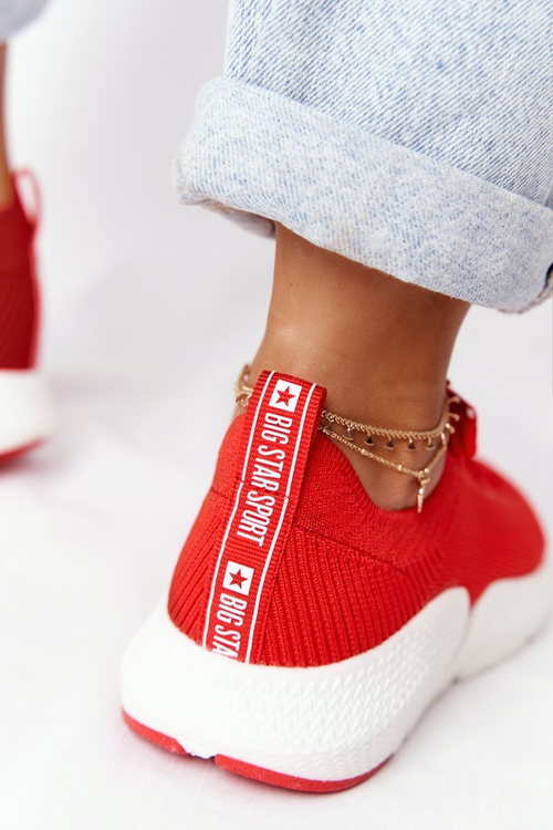 Buty Sportowe Slip-on Wiązane Big Star Czerwone DD274580