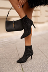 Slip On Decorative Stiletto Booties S.Barski HY42-161 Black