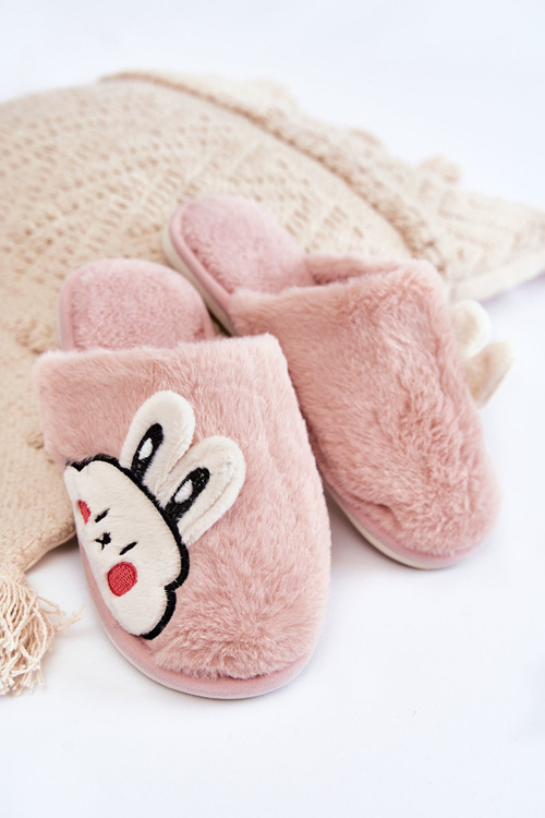 Women's Fur Slippers With Rabbit Pink Trisha