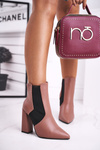 Women's Boots On A Block Heel Pink Good Vibes