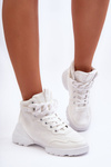 Women's Suede Sport Shoes with Chain White Tymagio