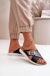 Comfortable Women's Slippers With Buckle Inblu CN000032 Black