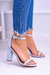 Lu Boo Suede Blue Ripley Stiletto Sandals
