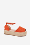 Women's espadrilles on a platform with weaving orange Selise