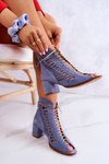 Suede Openwork Boots Maciejka 04040-34 Blue