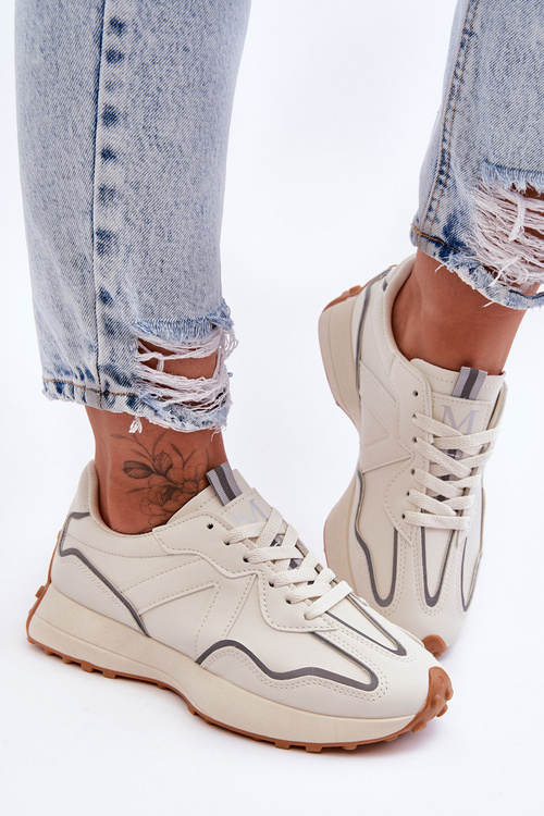 Women's Leather Sport Shoes Beige Faro