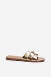 Women's Flat Sandals with Gold Decoration Kavinia