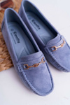 Women's Lightweight Eco-suede Moccasins Blue Think