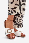 Women's Cork Platform Sandals With Buckle White Vianara