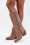 Women's cowboy boots with zipper beige Isalina