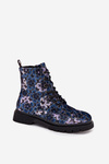 Women's Insulated Boots with Flower Pattern Artiker 57C1052 Navy Blue