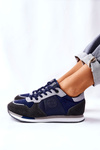 Buty Sportowe Platforma Big Star Granatowo-Szare GG274A056