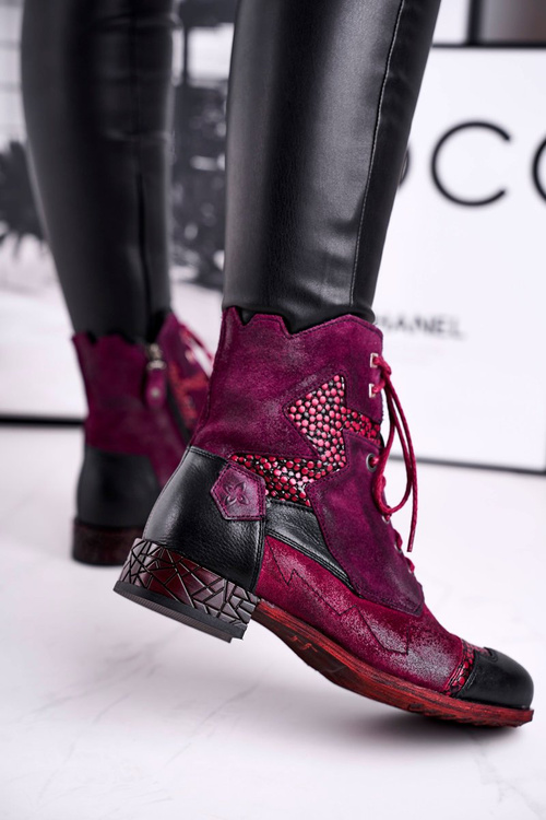 Women’s Boots Maciejka Warm Leather Purple 04625-23