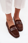 Moccasins Loafers Womens With Decorative Element Chocolate Evelora