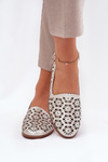 Leather Perforated Women's Moccasins S.Barski LR51-646 Gold