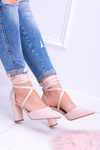 Women's Stiletto Strappy Tiered Beige Demmi pumps