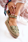 Women's Espadrilles Sandals On The Platform Green Susane