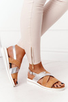 Suede Sandals Sergio Leone SK039 Beige-Silver
