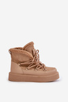 Snow Boots On Platform Dark Beige Tamidra