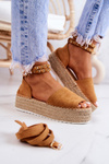 Espadrilles Sandals On The Platform Camel Jeannie