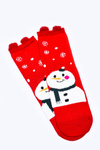 Women's Christmas Socks With Snowman COSAS Red