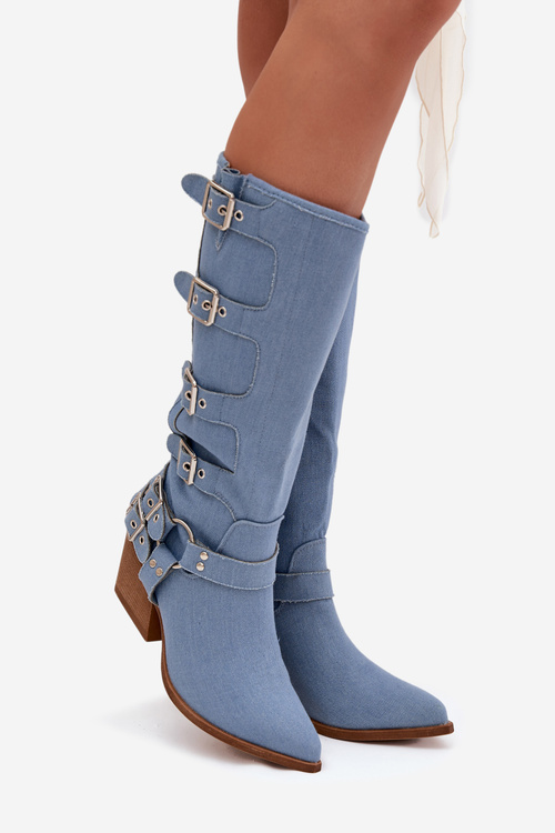 Fivelle Jeans Cowboy Boots On Heel With Clamps