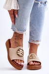 Women's Slippers With Decoration Beige Secrets