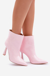 Patent Ankle Boots With Pointed Toe Light Pink Seliri