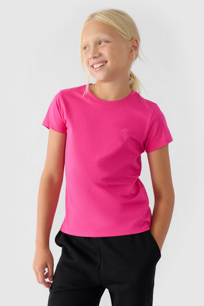 Girls T-shirt Smooth Cotton Fuchsia 4F 4FJWMM00TTSHF1658-55S