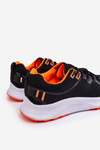 Sportowe Buty Klasyczne Męskie Sznurowane Czarno-Pomarańczowe Jasper 568-7