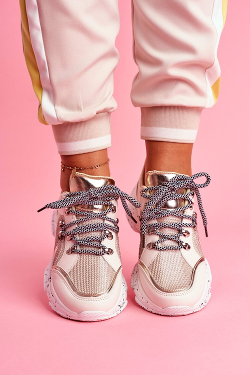 Sportowe Damskie Buty Brokatowe Beżowe Vegas