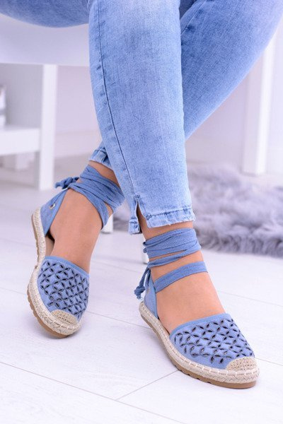 Women's Blue Ballerina Tiered Espadrilles Vasero