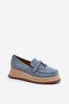 Women's Moccasins with Woven Sole Blue Torresia
