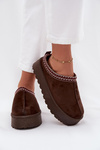 Low Women's Snow Boots with Embroidery on Platform Chocolate Narirya