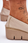 Leather Wedge Sneakers Maciejka 5814A-10 Beige