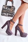 Suede Pumps On The Platform Grey Gottie