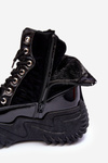 Women's Padded Boots on a Massive Platform Black Lanleh