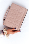 Women's Quilted Messenger Bag Monaco Nude