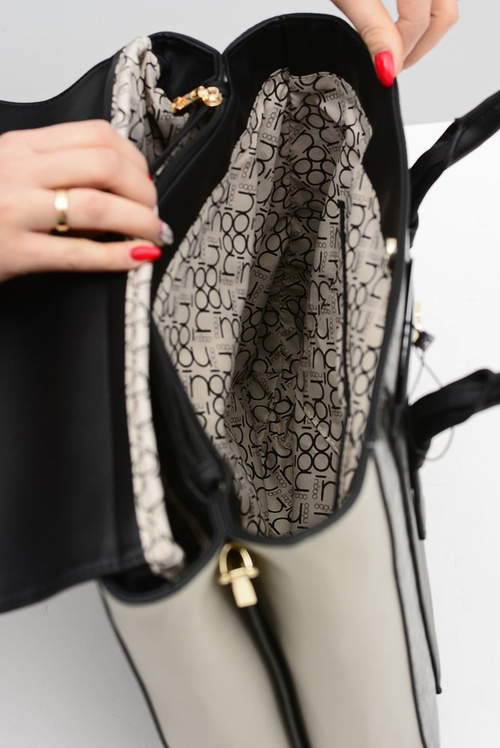 Nobo Women's Large Black Serpent Leather Briefcase Handbag