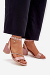 Ladies Heeled Sandals With Zirconia Vinceza 20268 Beige