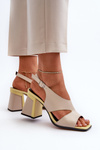 Women's Sandals on Wedge Beige D&A MR38-153