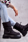 Women's Snow Boots On The Platform Black Lilou 