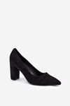 Eco Suede Heels On A Heel Black Ellinoria