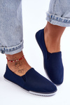 Damskie Tenisówki Slip-On Granatowe Versali 8TX02-0270