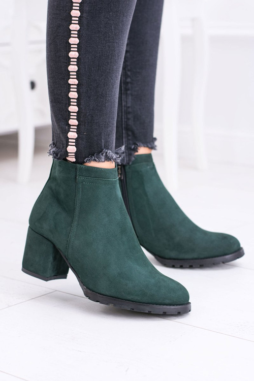 Women's Green Leather Stiletto Boots Nicole