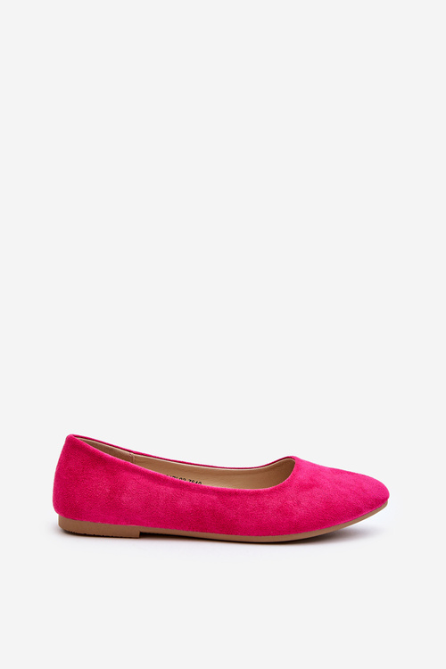 Women's Pink Suede Ballerina Flats Kommia