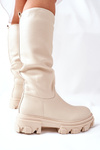 Women's High Black Boots Beige Little Bit