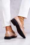 Leather Loafers With Chain Beige Killen 
