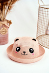 Children's Hat Summer Beach Pink With Panda