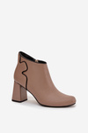 Leather lined ankle boots on heel Beige Ivessara